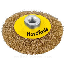 щітка конус NovoTools d-125мм. гофрована латунь  NTBWB12514BC