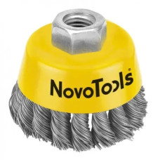 щітка торцева NovoTools d-75мм. плетена сталь  NTWB7514ST