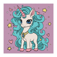 картина за номер. Ідейка 25х25см. дитяча "Фантастична одноріжка"  КНО6102