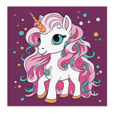 картина за номер. Ідейка 25х25см. дитяча "Чарівна одноріжка"  КНО6108