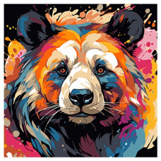 картина за номер. Strateg 40х40см. "Панда у мистецькому стилі"  AV4040-60