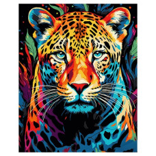 картина за номер. Strateg 40х50см. "Райдужний леопард"  АН1061