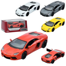 машина Kinsmart мет. інерц. Lamborghini Aventador 12,5см., гум. кол. в кор. 16х7х8см. KT 5355 W (24)