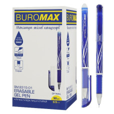ручка Buromax Optimal "пиши-витирай" гелева 0,5мм. синя  ВМ.8315-01  (50/1200)
