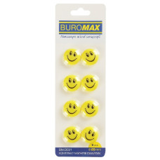 комплект магнітів Buromax Смайлик 8шт./20мм.  ВМ.0031  (24/384)