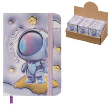 блокнот Zibi на гумці "Astronaut" А7, 80арк., тв. лам. обкл., блок офс., кліт.  ZB.117104  (24/192)