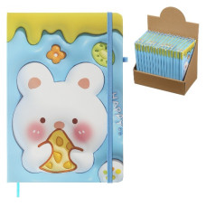 блокнот Zibi на гумці "Yammy" А5, 80арк., тв. лам. обкл., блок крем. офс., кліт.  ZB.115106  (16/96)