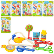 набір лікаря 8 предметів, стетоскоп, окуляри, мед. інструменти, на бліст. 38,5х26х2,5см.  3133  (60)