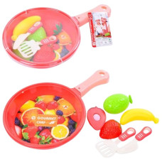 продукти на липучці фрукти/ягоди, сковорідка, лопатка, ніж  31х19х5см.  1072  (144)