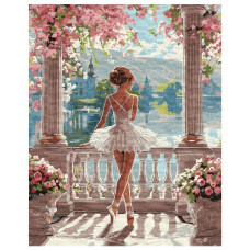 картина за номер. Ідейка 40х50см. "Дивовижна балерина"  КНО8441