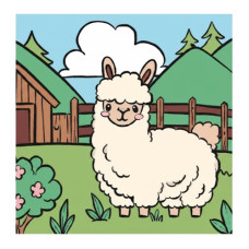 картина за номер. Ідейка 25х25см. дитяча "Лама"  КНО9074