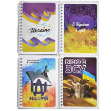 блокнот Polly спіральний А6/48арк. патріотичний, клітинка  (24)