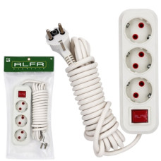 подовжувач RLFR 10м. 3 гнізда з кнопкою 16А  RL-310  (40)