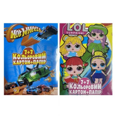 набір кольор. папір + кольор. картон Polly А4  7+7кол.  (20)