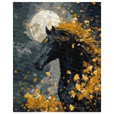 картина за номер. Ідейка 40х50см. "Кінь і вітер" з фарбами металік  КНО6836