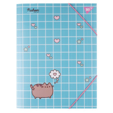 тека YES на гумці А4 пластикова "Pusheen Hearts"  492215  (40/80)