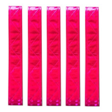 пов'язка світловідбивна (флікер) на липучці, ПВХ, 55х2,5см. яскрава рожева  Е30815-09  (1/100)