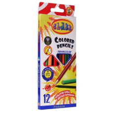 олівці кольор. Class Premium 12кол. трикутні, карт. уп. заточ.  1912/1  (12/240)