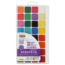 фарби акварельні Zibi CLASSIC 32кол. без пензлика, пласт. кор.  ZB.6574  (5)