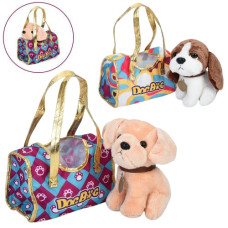 м`яка іграшка собака 18см., плюш, сумка 20х12х10см., в кул. 20х23х9см.  7622-113А-14А  (42)