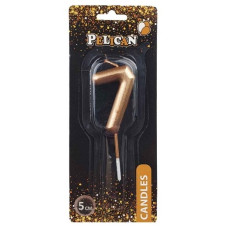 свічка для торту Pelican 5см. золото цифра "7"  865017  (12)