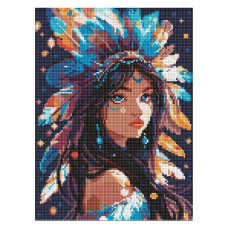 алмазна мозаїка Ідейка 30х40см. "Дівчина-індіанка"  АМО8069