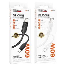 кабель Borofone Leya 60W silicone Type-C to Type-C 1м.  BX123