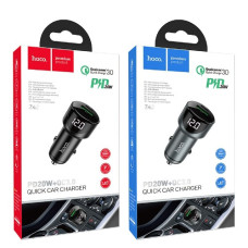 автомобільний зарядний пристрій Hoco Light road dual port digital display PD20W+QC3.0  Z42