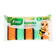 губка кухонна Fino Бджілка великопориста, набір  5шт.(5+1шт.)  (18)
