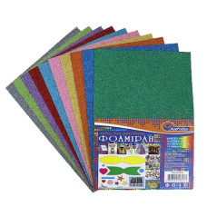 фоаміран J.Otten А4 з гліттером EVA 1,7мм. набір 10кол., без клейового шару  17GLA4-Mix2  (96)