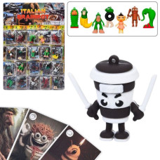 фігурки для гри італійські меми від 4,5 до 6см., 3 картки, 20шт. на бліст. 38х56х2,5см.  99311 (720)