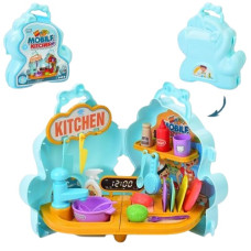 кухня мийка, ллється вода, посуд, продукти, 29 предм.  у валізі в карт. обг. 23,5х27х9см.  8171 (36)