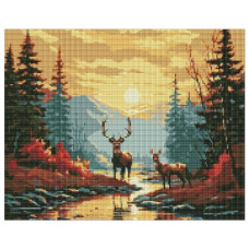 алмазна мозаїка Ідейка 40х50см. "Витончені олені"  АМО7870