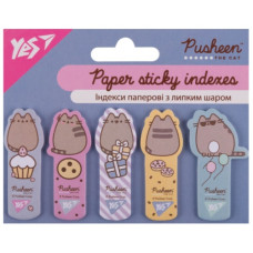 закладки Yes Pusheen паперові 55х22мм., 5х20арк.  170438  (24/288)
