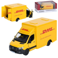 машина Kinsmart мет. SPRINTER DHL budka, відч. двері, гум. кол., в кор. 16х7х7,5см.  KT 5475 W  (24)