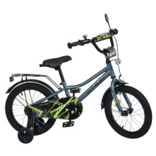 велосипед 16" PROFI Prime, SKD75, дзвоник, ліхтар, багажник, дод. кол., графітовий  МВ 16014-1  (1)