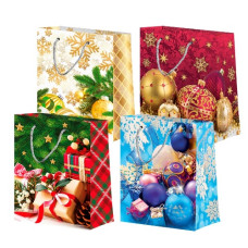 пакет подар. новорічний середній "кружка" 16х16х8см.  (12)