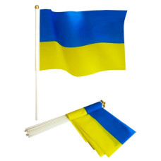 прапор України 30х45см. зі штоком (поліестер)  780055  (10/300)