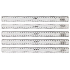 лінійка Атлас пластикова прозора 30см. в кул.  AS-0607/К-9090  (25/250)