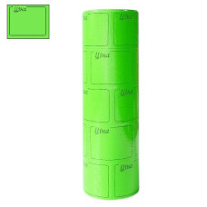 цінник Укр. великий з рамкою (29х36мм) зелений 5м. (бабина - 5шт.)  (5/495)