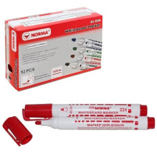 маркер Norma для магнітних дошок 2,5-3,5мм. круглий червоний, довж. письма 400м.  224-01N  (12/1200)