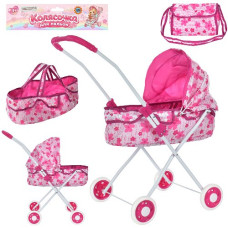 коляска для ляльки класика 35х41х67см., сумка, в кул. 64х29х9см.  M 0595 U/R  (18)