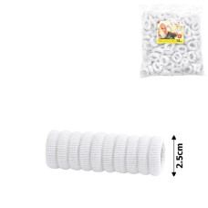 гумка для волосся Калуш біла махрова "100" за упак. 100шт.  (012371)