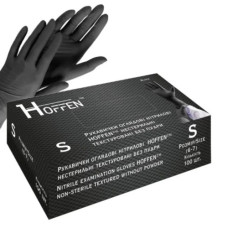 рукавиці медичні нітрилові Hoffen black, 3,3гр.  S  (50/500)