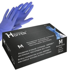 рукавиці медичні нітрилові Hoffen blue, 3,3гр.  M  (50/500)