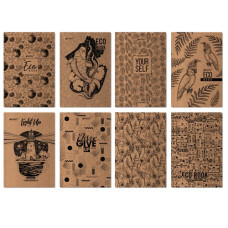 зошит А4 Бріск ДКВ-6 Крафт 96арк. офс. клітинка, обкл. - крафт  (10/40)