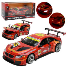 машинка мет. Автопром BMW M6 GT3, звук, світло, відч. дв., на бат. в кор. 25х12х10см.  68278A (6/12)