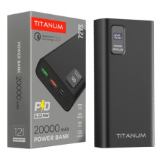 акумулятор Power Bank Titanum 20000mAh, 22,5W, QC+PD, чорний  TPB-727S-B