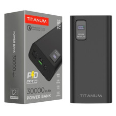акумулятор Power Bank Titanum 30000mAh, 22,5W, QC+PD, чорний  TPB-728S-B