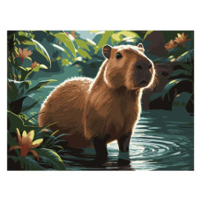 картина за номер. Strateg 30х40см. "Капібара на відпочинку"  SS-1301